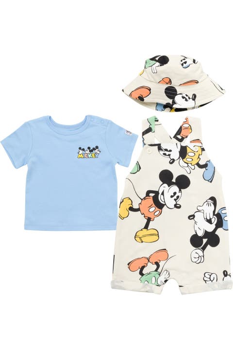 Mickey Mouse 3-piece Shortall, T-shirt And Hat Set (baby)