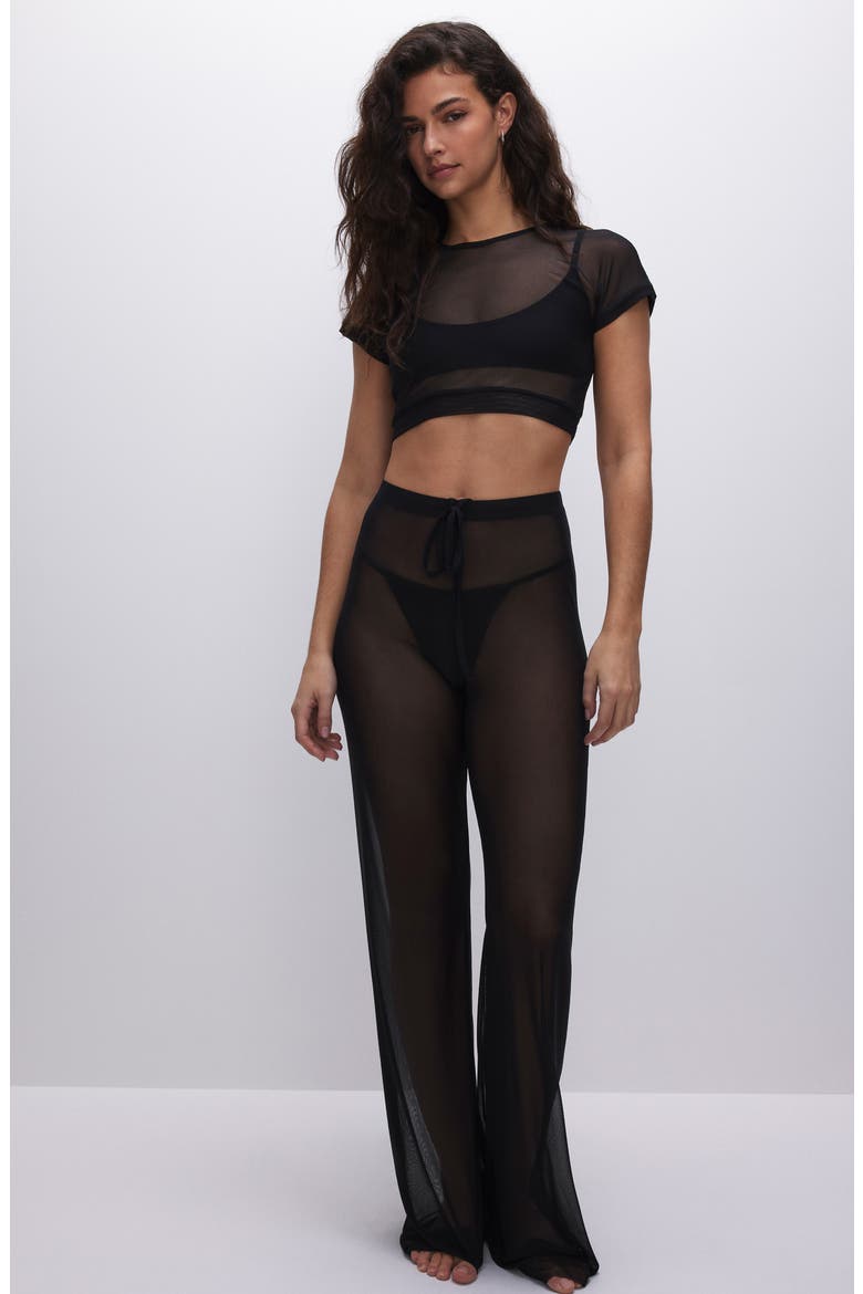 Mesh Wide Leg Pant, Alternate, color, BLACK001