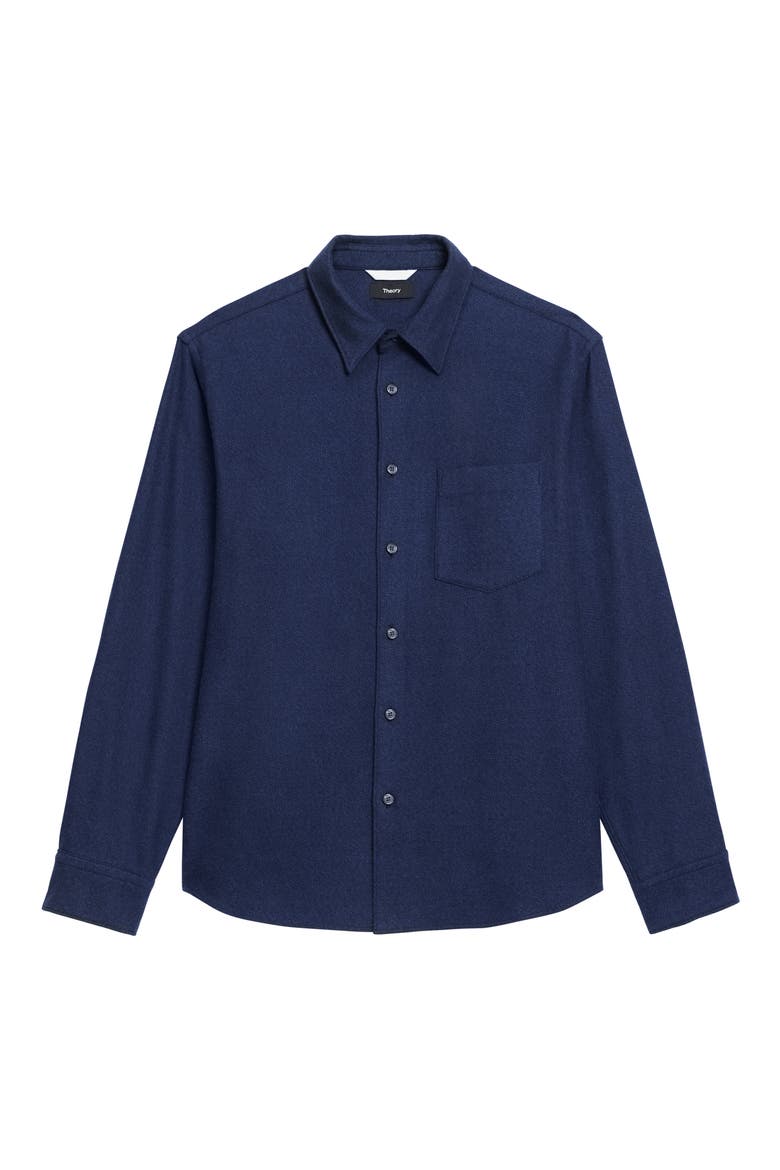 Weekend Brushed Cotton Twill Button-Up Shirt, Alternate, color, NAVY MULTI