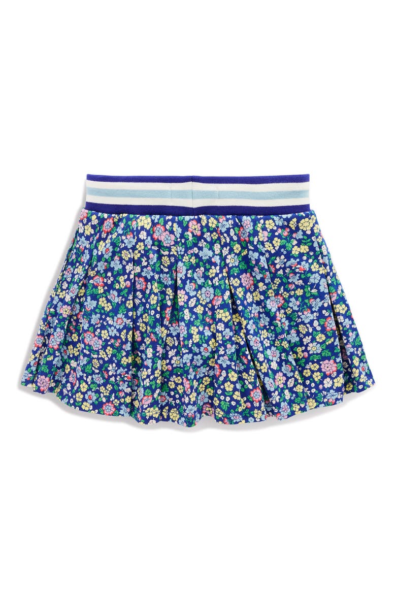 Kids' Floral Pleated Cotton Skort, Alternate, color, SAPPHIRE BLUE NAUTICAL FLORAL