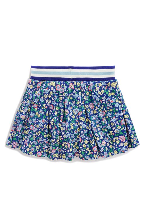 Mini Boden Kids' Floral Pleated Cotton Skort In Sapphire Blue Nautical Floral