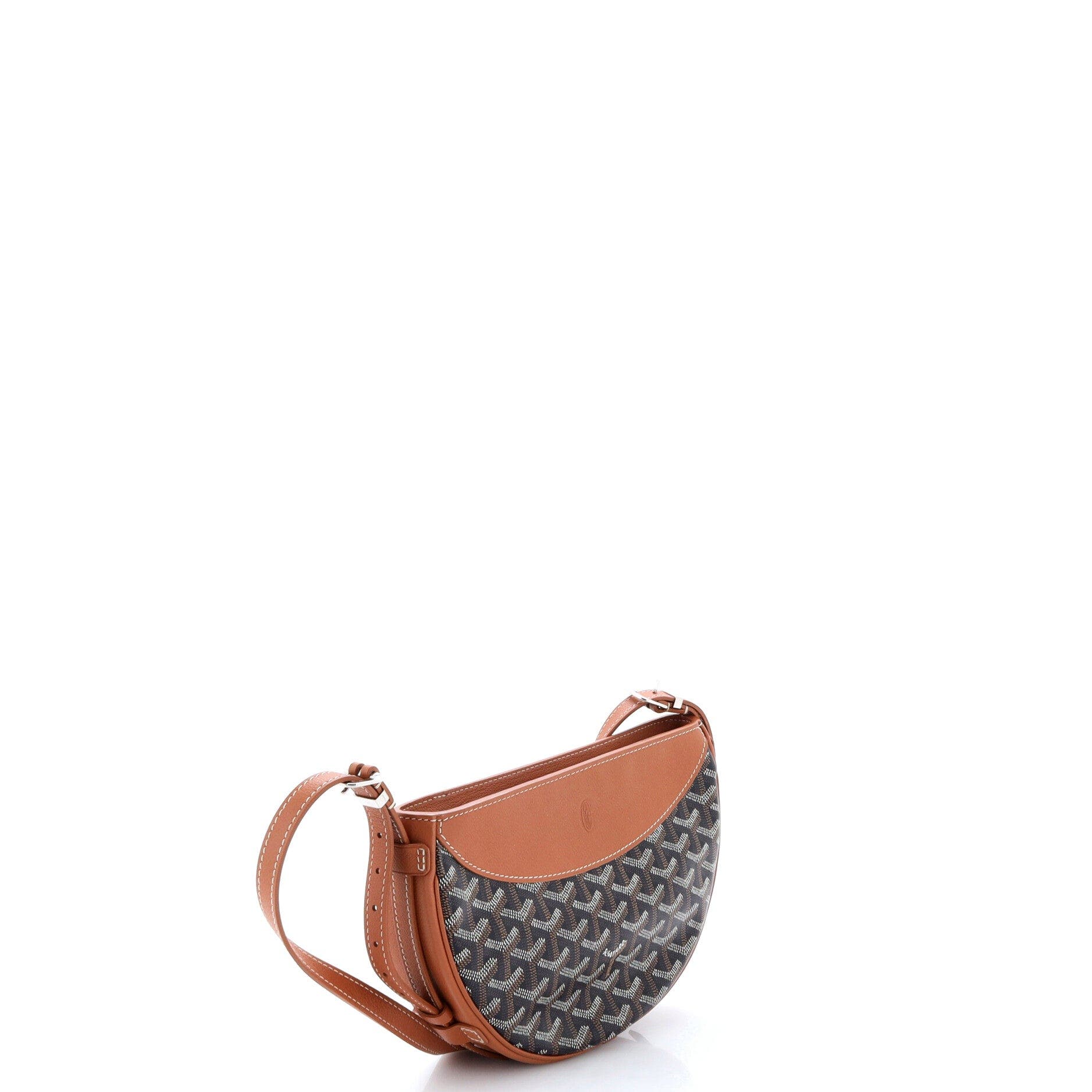 Hirondelle Shoulder Bag Coated Canvas and Leather, Alternate, color, Brown
