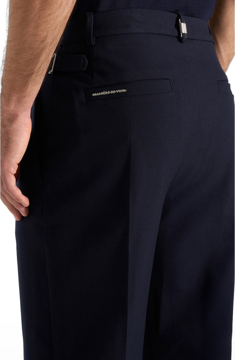Manière De Voir Pierre Relaxed Fit Pleated Tailored Trousers, Alternate, color, Navy