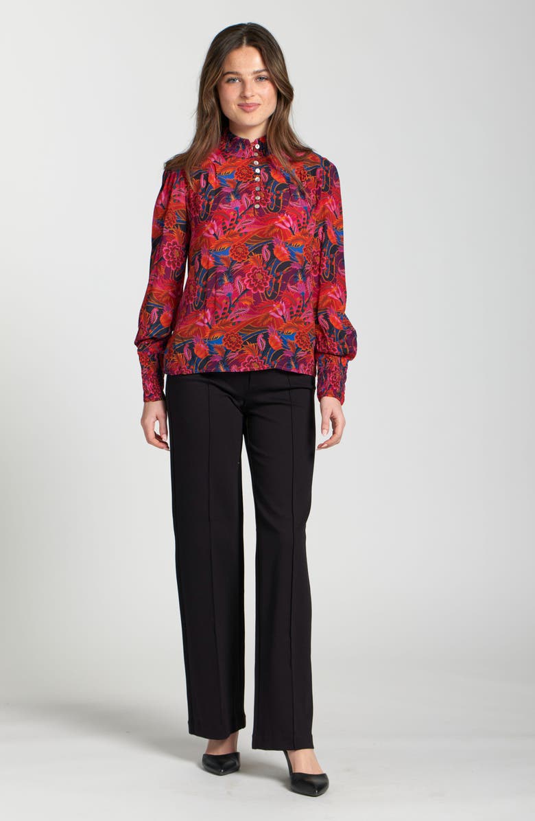 APNY Floral Puff Sleeve Top, Alternate, color, Berry Muti