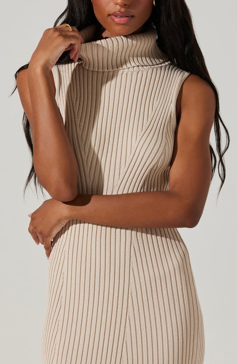ASTR the Label Channary Rib Midi Sweater Dress, Alternate, color, Light Taupe