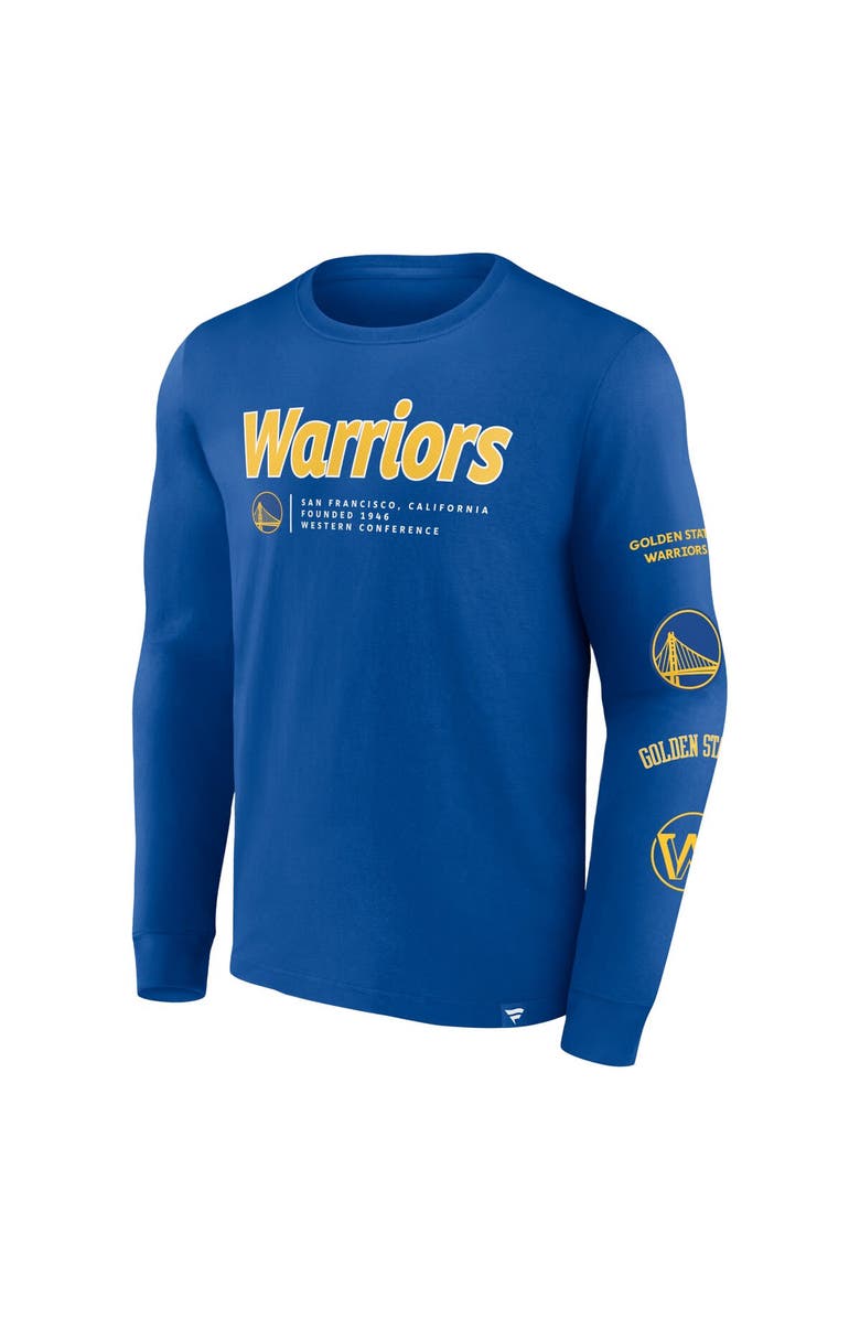 FANATICS Men's Fanatics Branded Royal Golden State Warriors Baseline Long Sleeve T-Shirt, Alternate, color, Royal