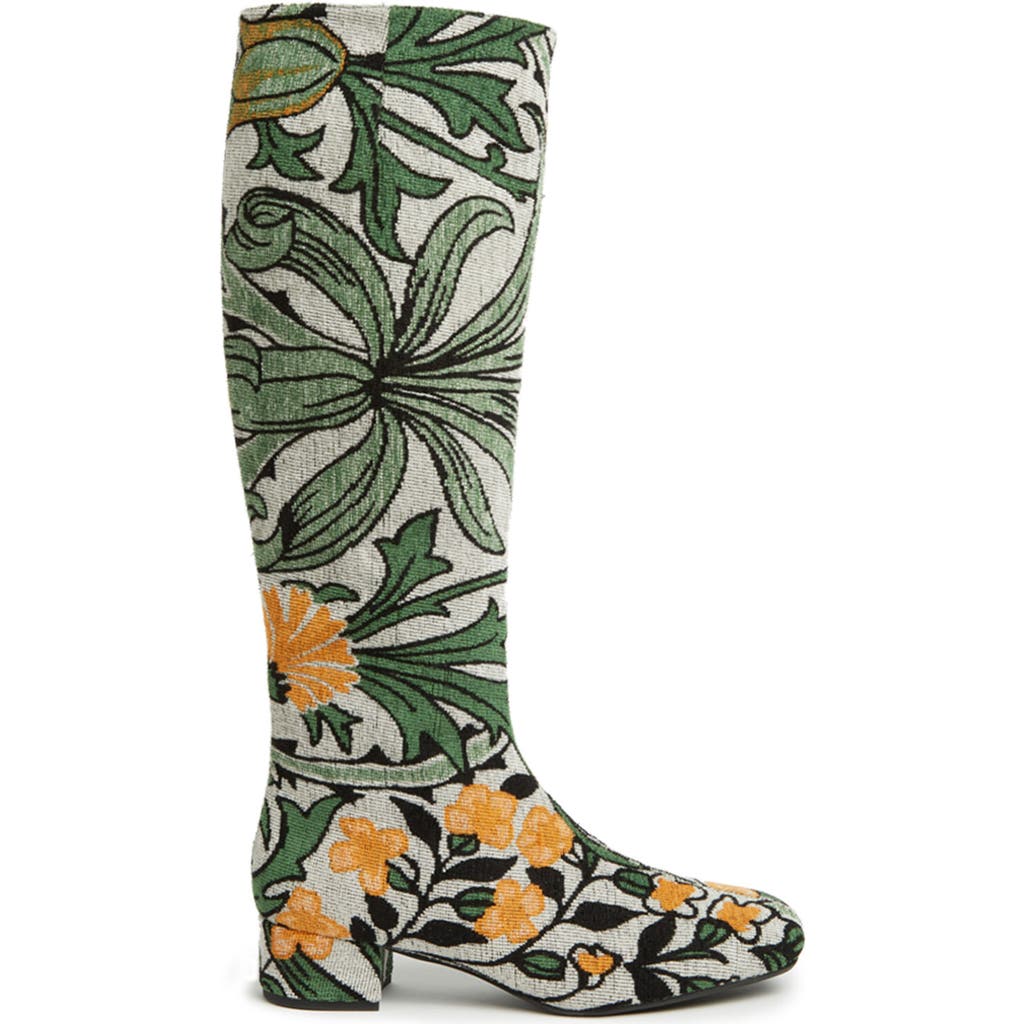 La Doublej Edie Boots Jacquard Delta Ivory In Jacquard Delta Ivory