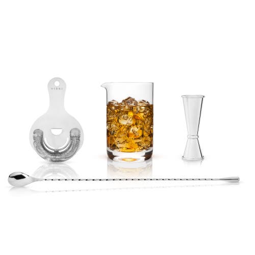 Viski Harrison 4-piece Barware Set In Silver