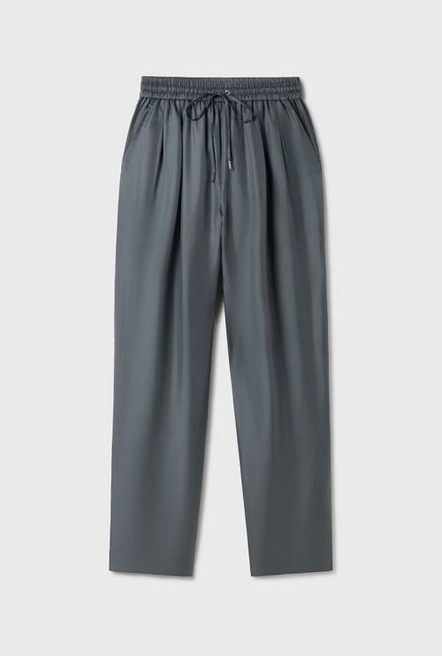 Silk Laundry Twill Slouch Pants Slate In Slate