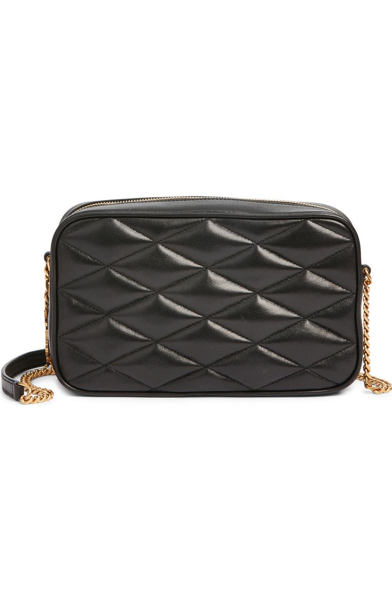 Saint Laurent Gaby Diamond Quilted Leather Camera Bag, Main, color, Noir