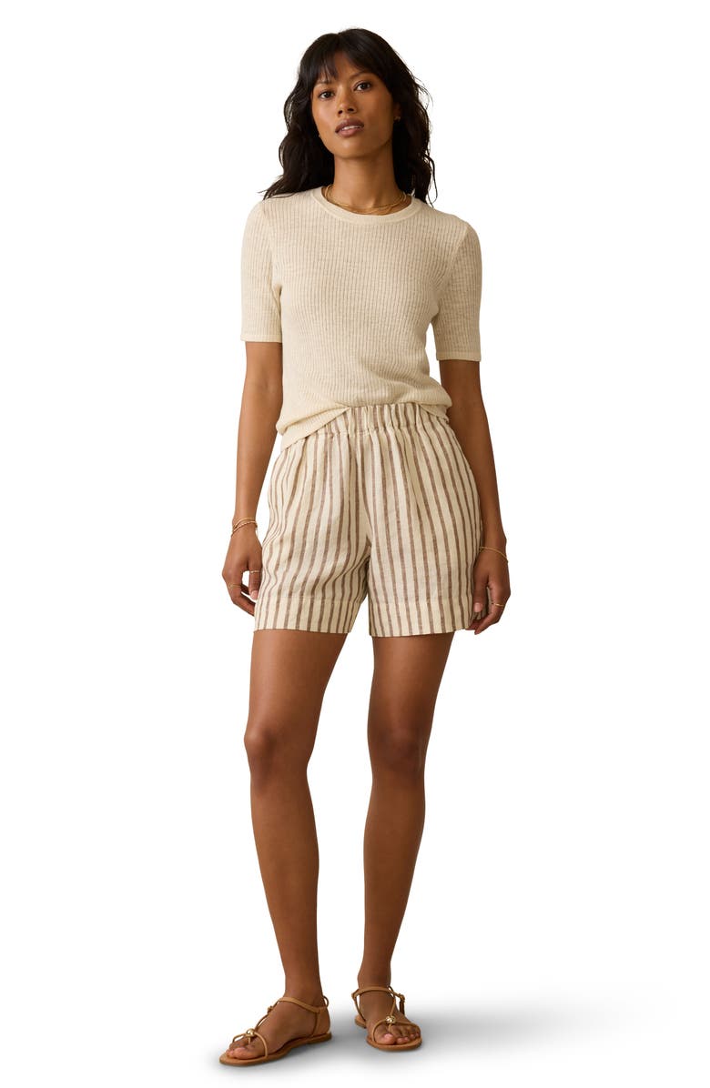 Faherty Miramar Rib Linen & Organic Cotton T-Shirt, Alternate, color, Summer Sand