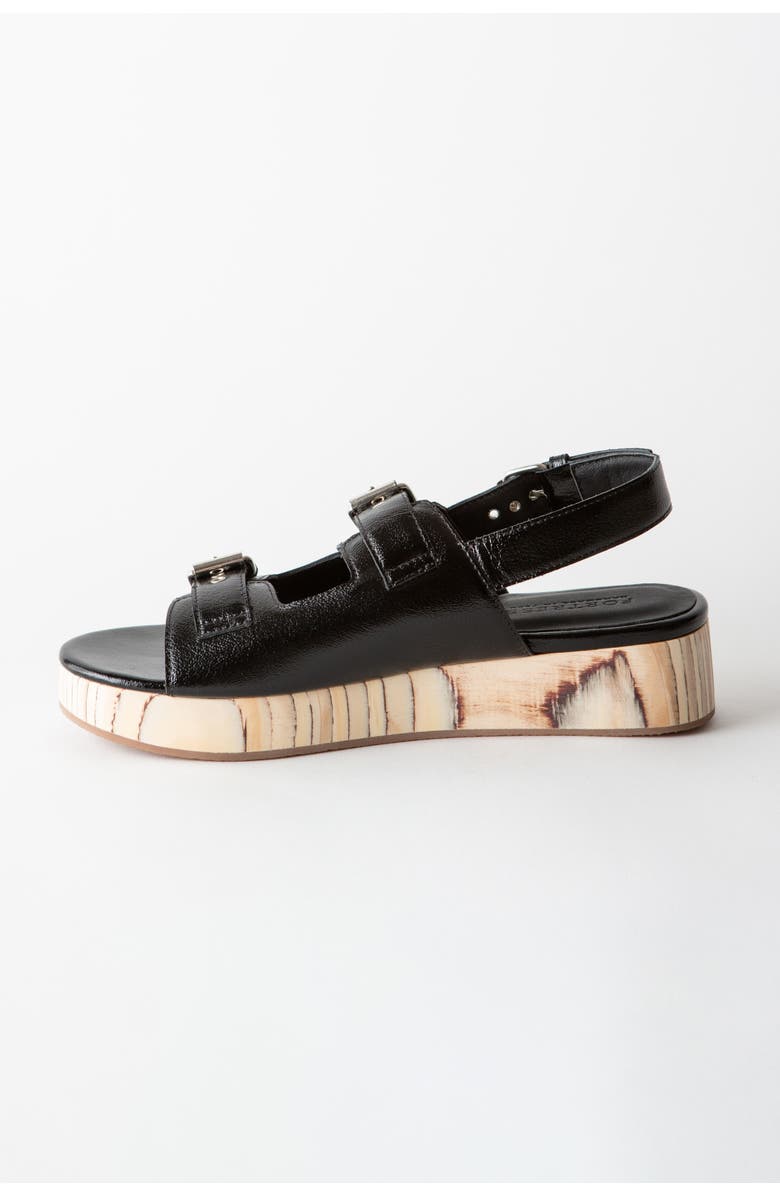 Fortress Leja Flatform Sandal, Alternate, color, Gloss Black Nappa