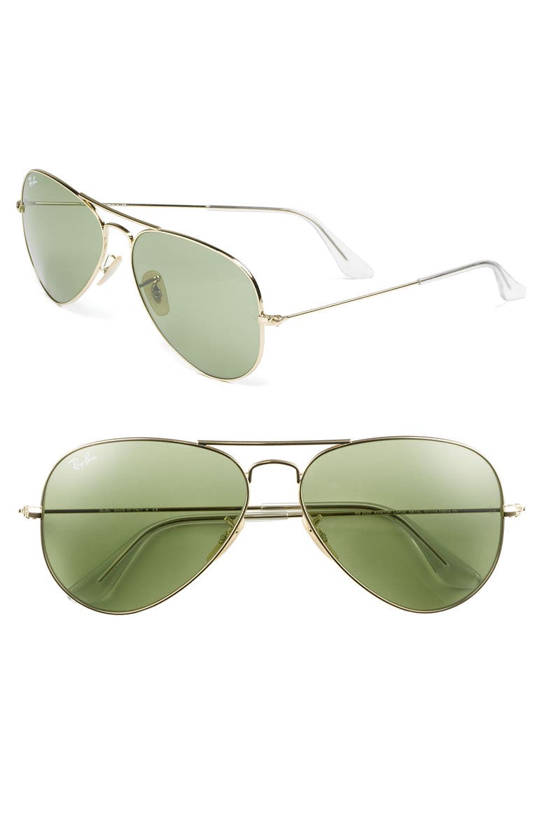 'Legend Collection' 58mm Aviator Sunglasses, Main, color, GOLD/ MINT
