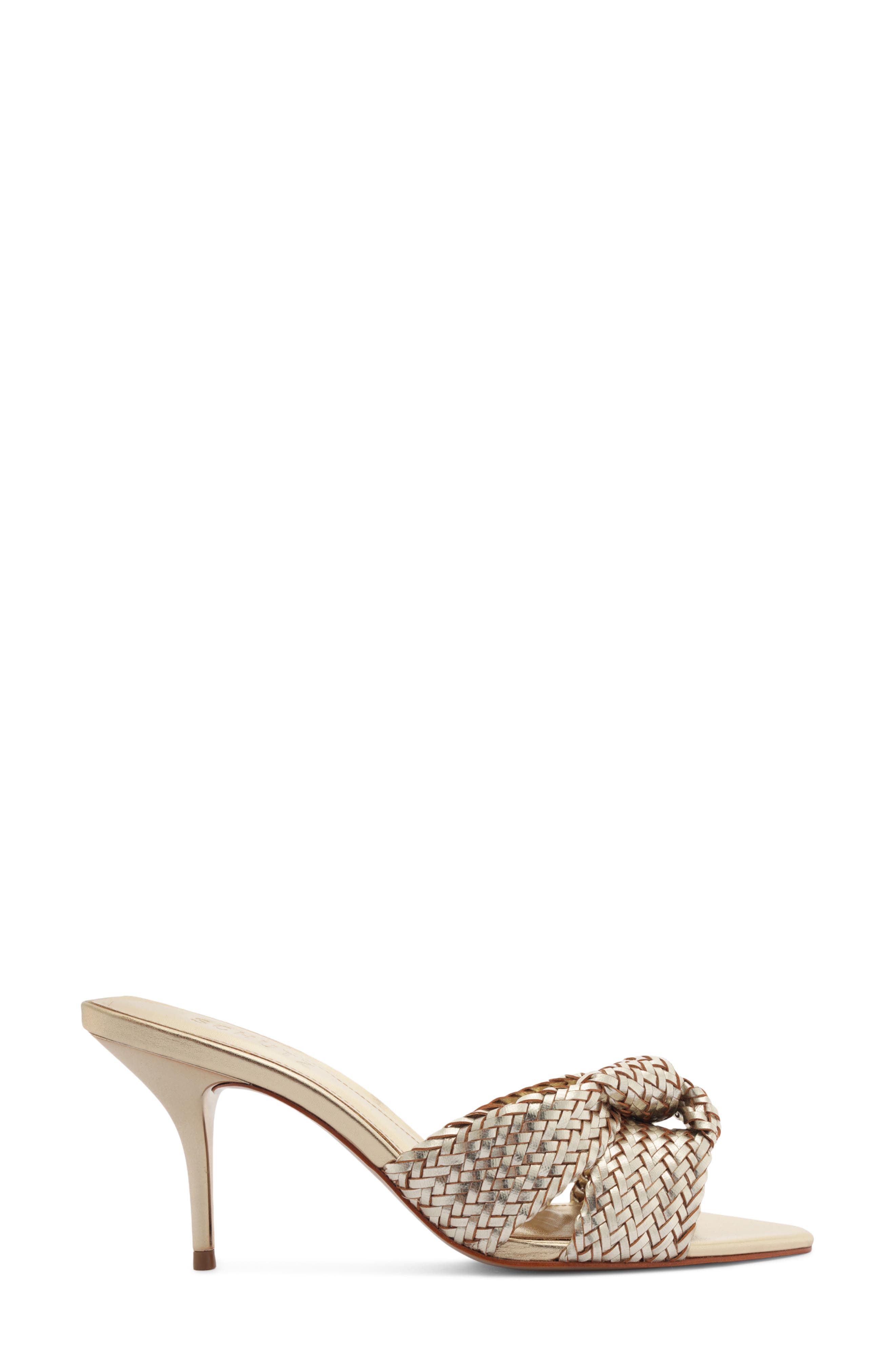 Schutz Marbella Pointed Toe Slide Sandal, Alternate, color, Platina