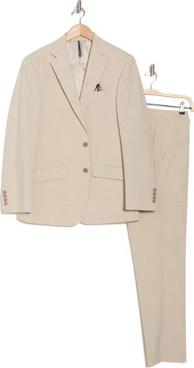 Slim Fit Solid Notch Lapel Stretch Suit
