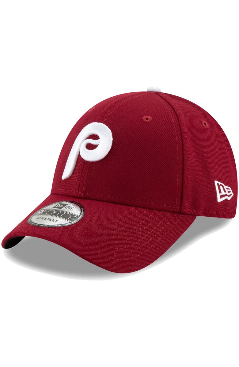 New Era Men's New Era Maroon Philadelphia Phillies Alternate 2 The League 9FORTY Adjustable Hat, Main, color, 