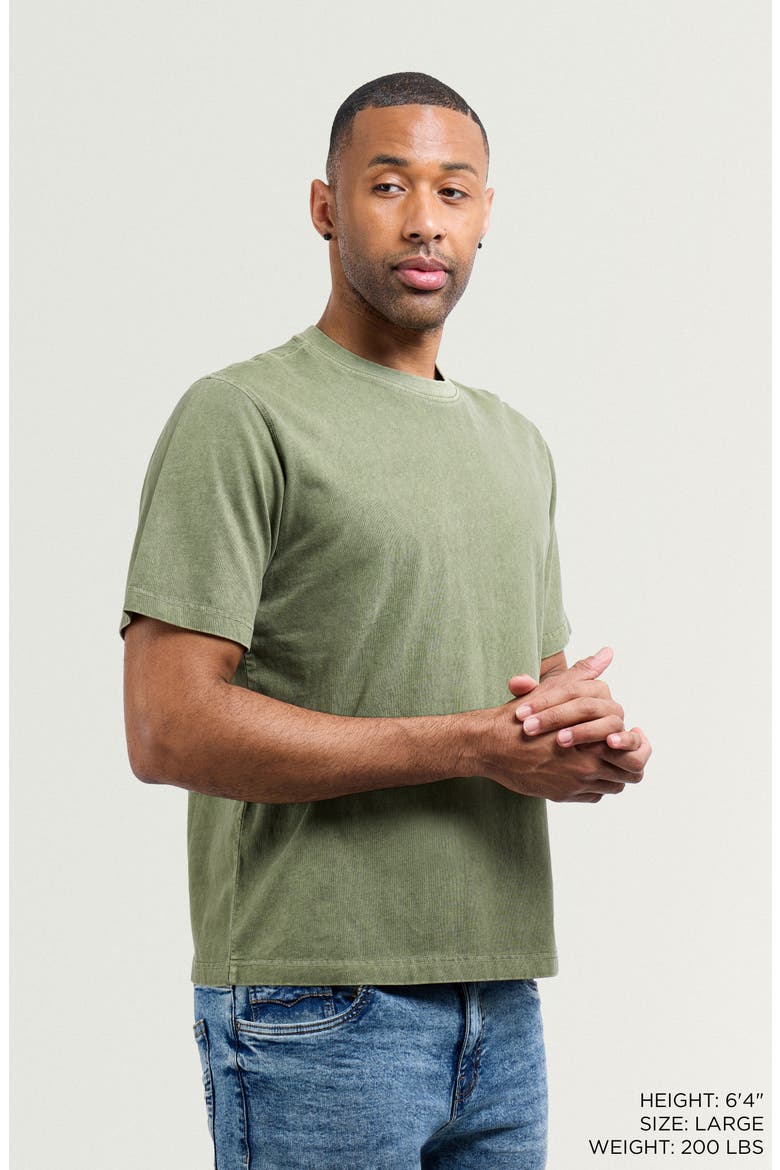 Boxy Pigment Dyed T-Shirt, Alternate, color, OLIVE