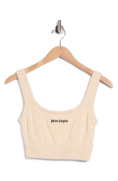 Logo Cropped Knit Tank