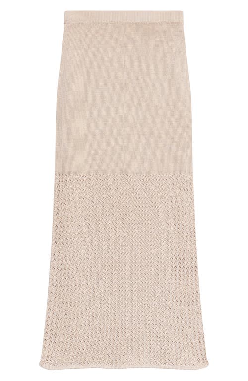 Theory Open Stitch Detail Cotton Maxi Sweater Skirt In Brown