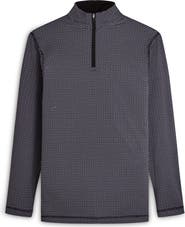 Bugatchi OoohCotton® Print Quarter Zip Pullover