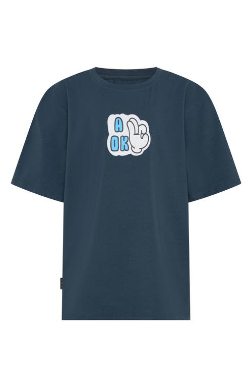 Tiny Tribe Kids' A-ok Graphic T-shirt In Blue