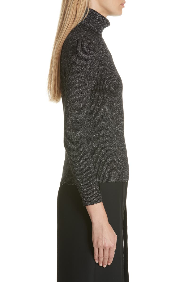 Robert Rodriguez Metallic Ribbed Turtleneck Sweater, Alternate, color,