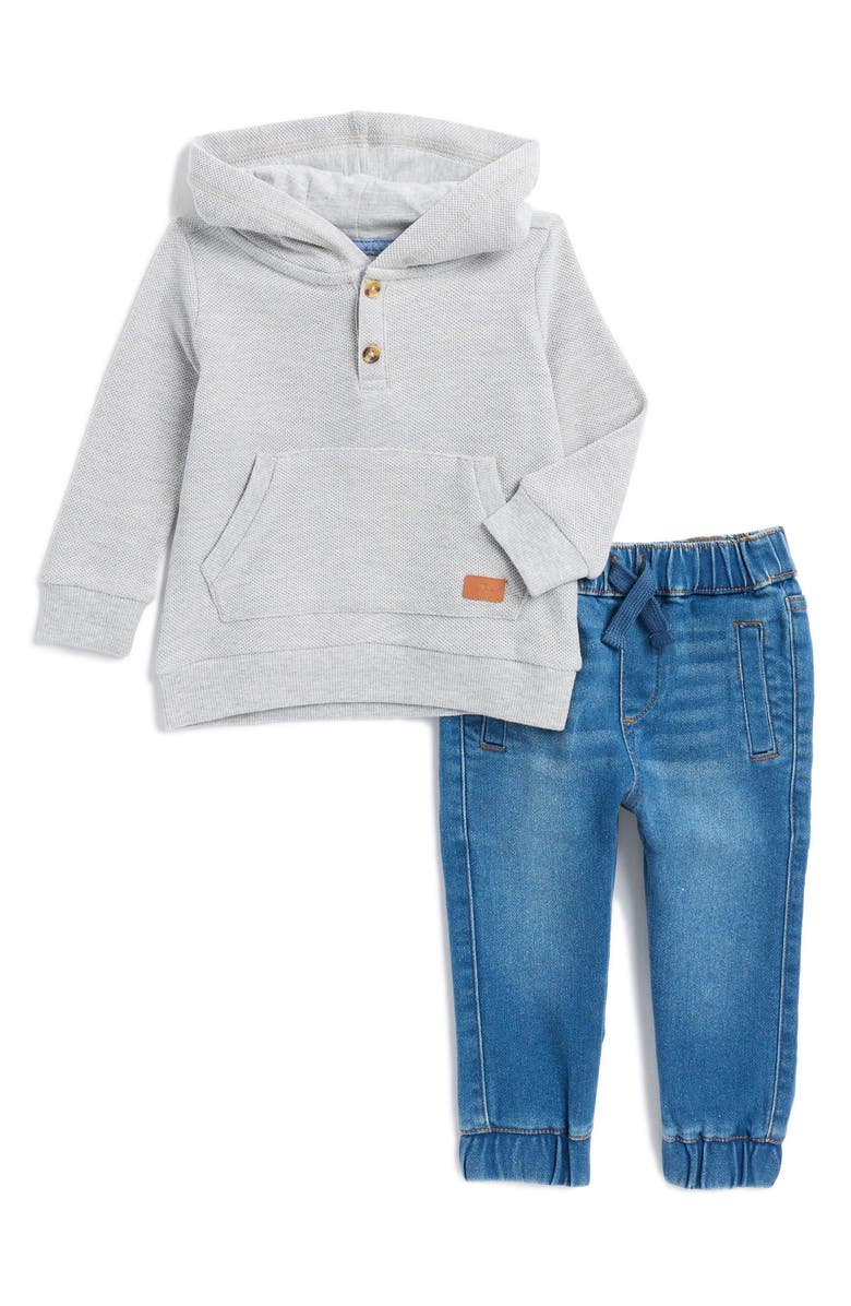 7 For All Mankind Henley Hoodie & Jeans Set, Main, color, 