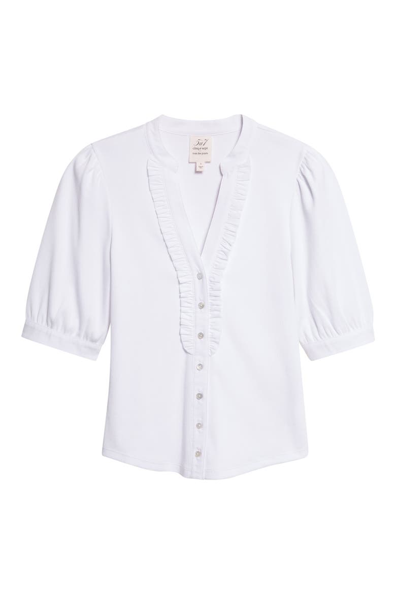 Junie Ruffle Rib Top, Alternate, color, WHITE/ WHITE