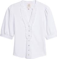 Cinq à Sept Junie Ruffle Rib Top