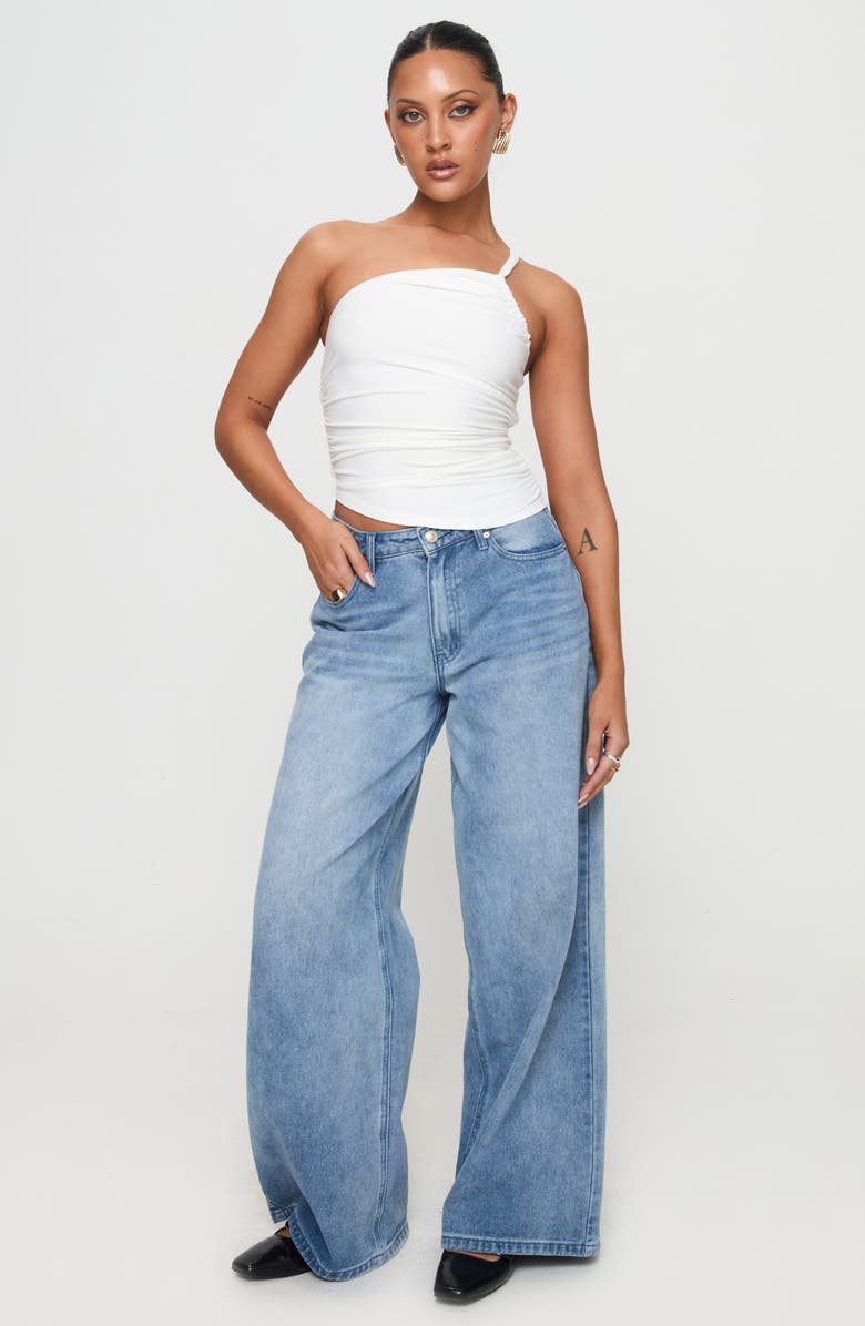 Princess Polly Elowyn Asymetric One-Shoulder Top, Alternate, color, White