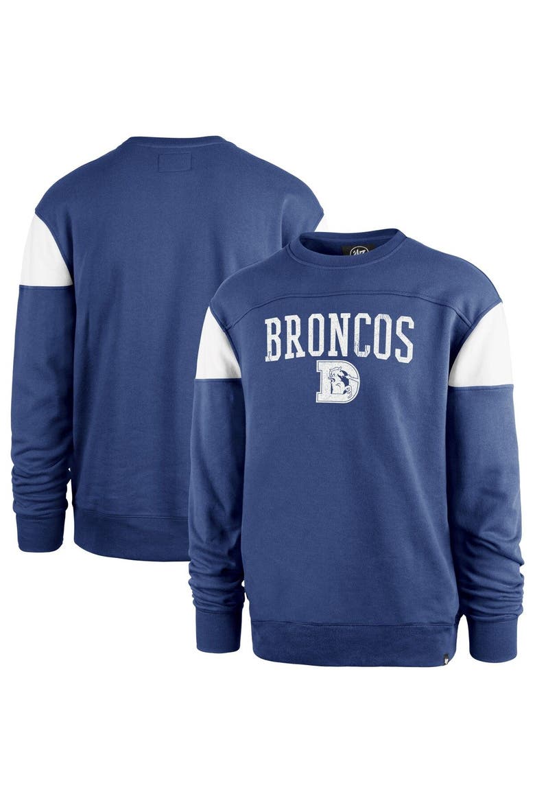 Men's '47 Blue Denver Broncos Groundbreaker Onset Pullover Sweatshirt, Main, color, Blue