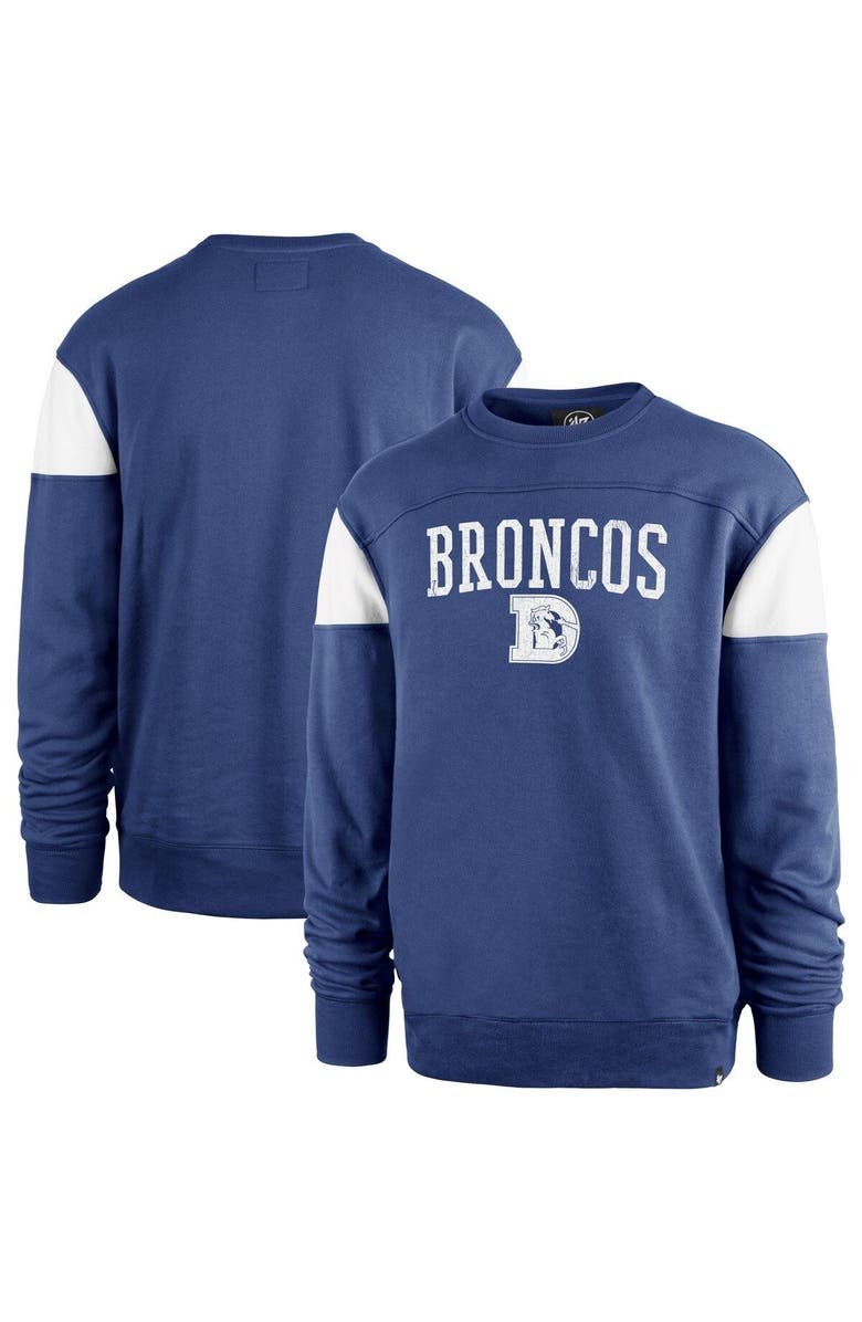 '47 Men's '47 Blue Denver Broncos Groundbreaker Onset Pullover Sweatshirt, Main, color,
