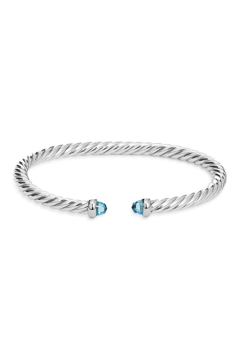 Cable Flex Bracelet, Main, color, SILVER/ BLUE TOPAZ