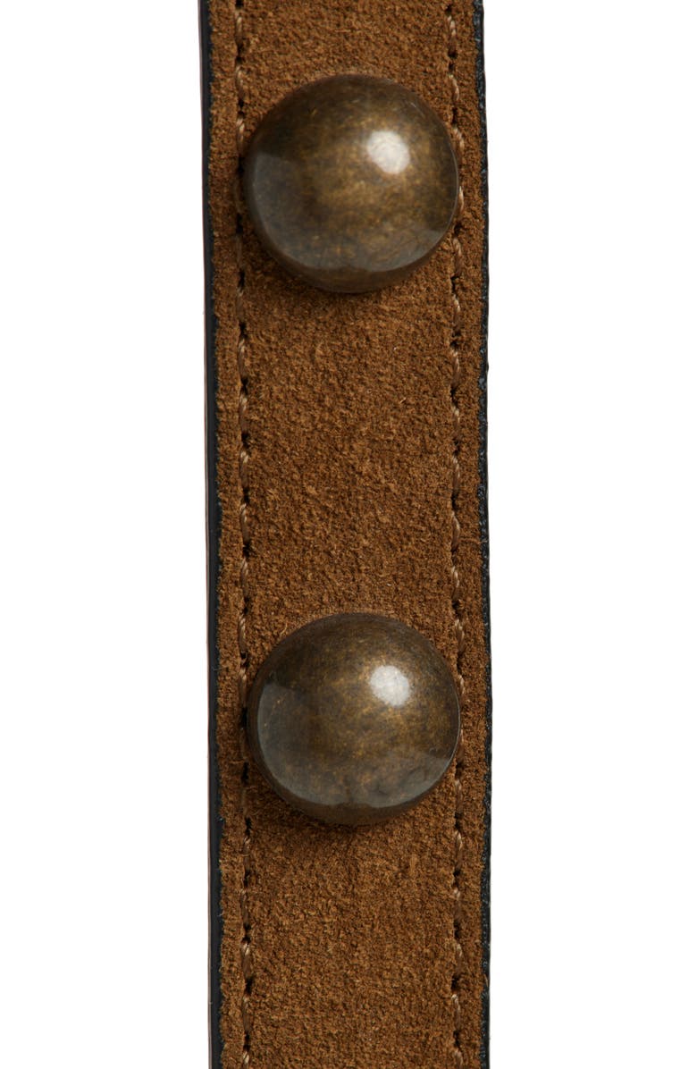 Altuzarra Studded Skinny Belt, Alternate, color, Tobacco/ Gold Stud