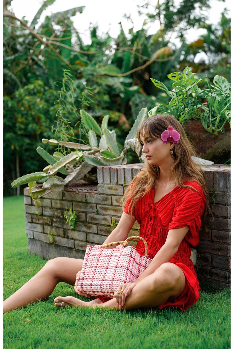 The Srikandi Ruffle Mini Dress, Alternate, color, Red