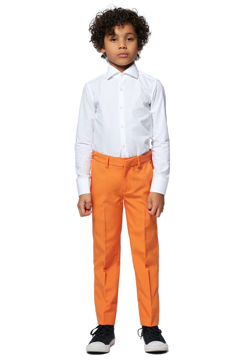 The Orange Two-Piece Suit with Tie, Alternate, color, ORANGE