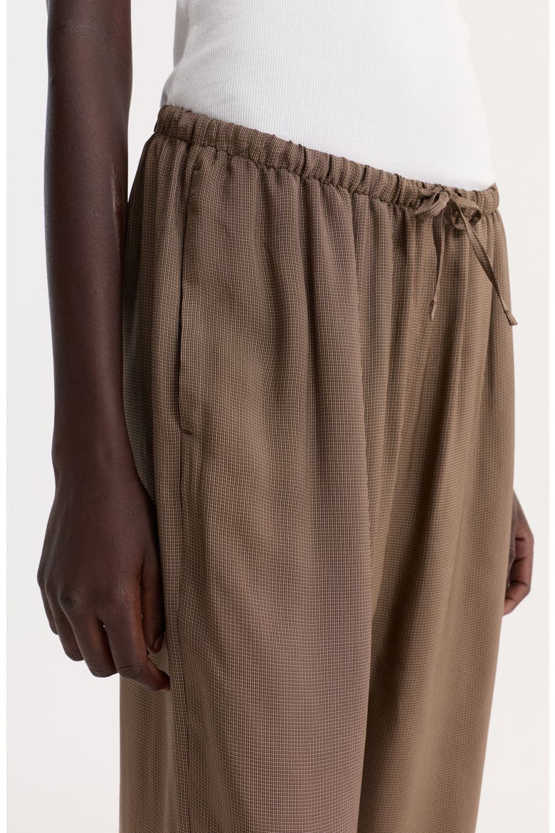 Mini Check Relaxed Drawstring Pants, Alternate, color, BROWN MINI CHECK