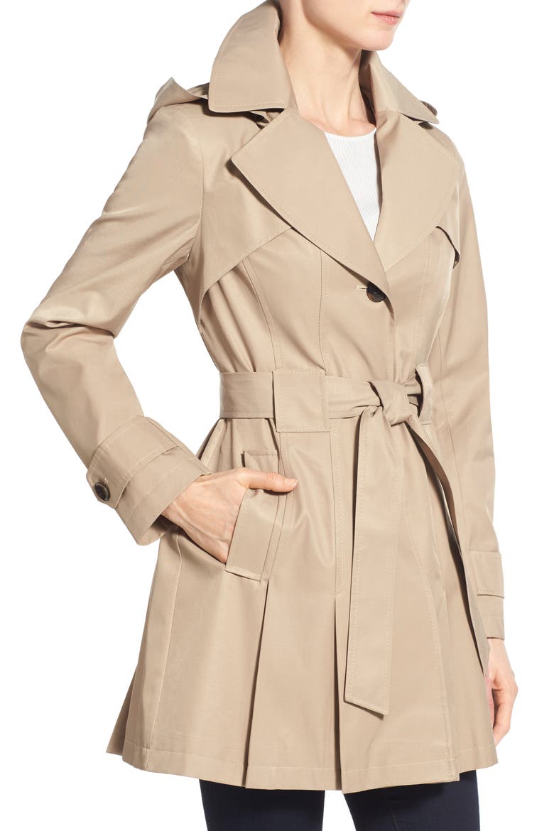 'Scarpa' Hooded Single Breasted Trench Coat, Alternate, color, OLD SAND