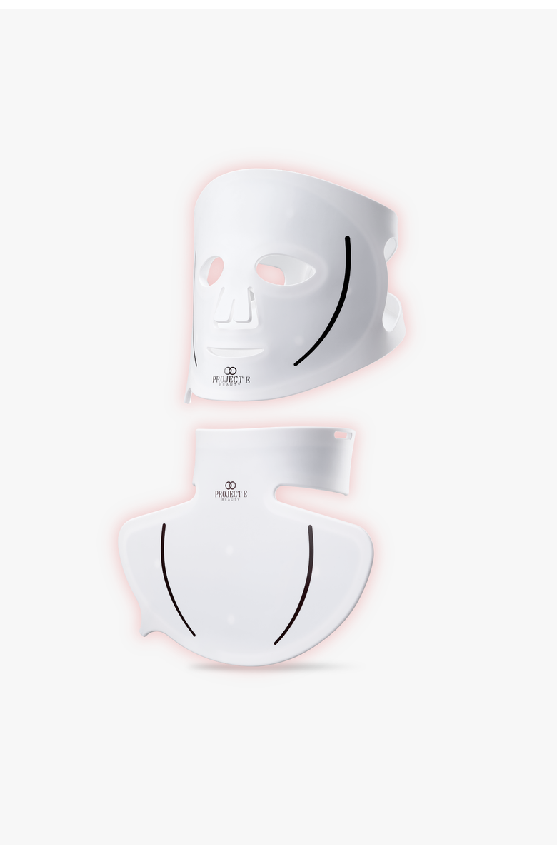 Project E Beauty Lumalux Face+ Pro LED Light Therapy Face & Neck Mask, Main, color, White