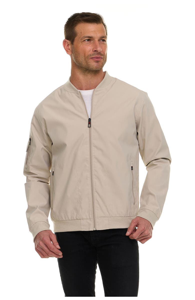 CANADA WEATHER GEAR Men's Water Resistant Microfiber Bomber Jacket, Alternate, color, Cloud Beige