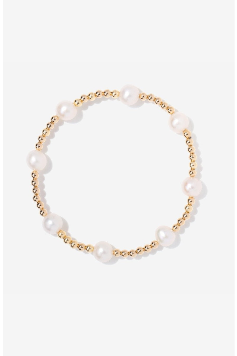 Bead 8-Pearl Bracelet, Main, color, Gold / Pearl