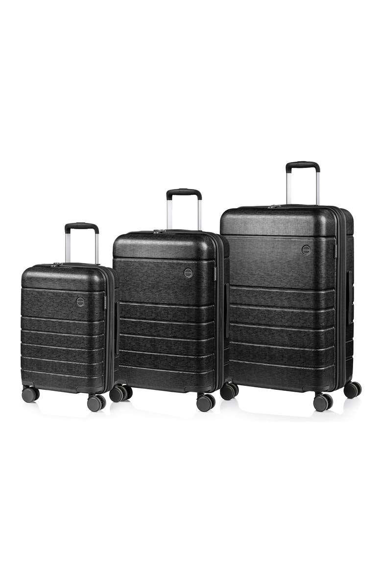 Linen II 3-Piece Hardside Luggage Set, Main, color, BLACK