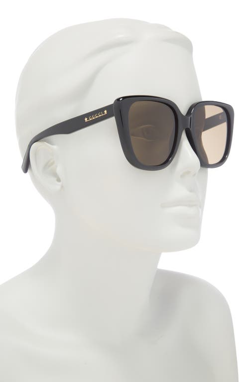 Gucci 54mm Square Sunglasses In Black Black Brown
