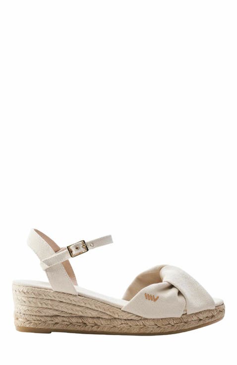 Farella Premium Fabrics Canvas Espadrille Sandal Wedges