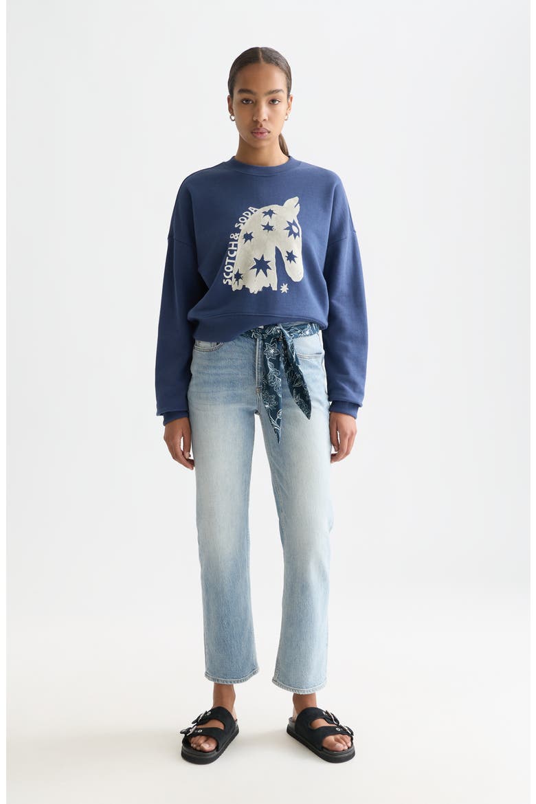 Horse Cotton Graphic Sweatshirt, Alternate, color, OCEANA