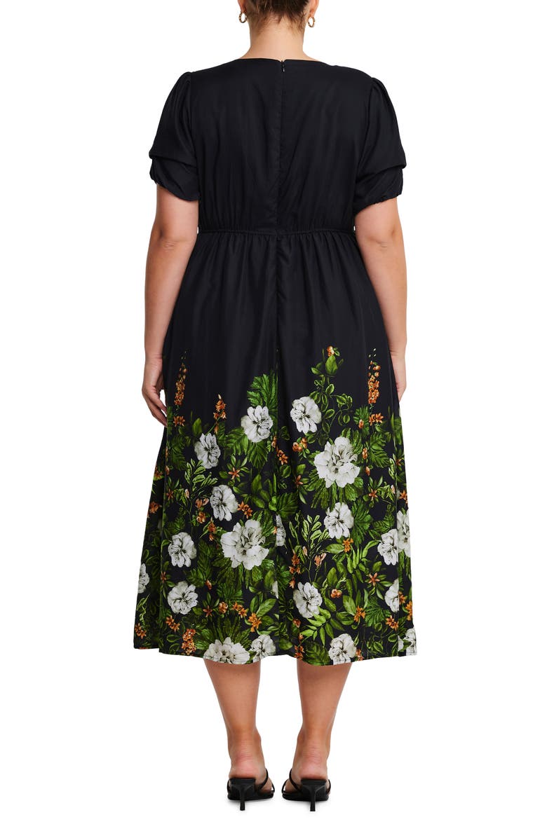 Estelle Midnight Forest Border Print Dress, Alternate, color,