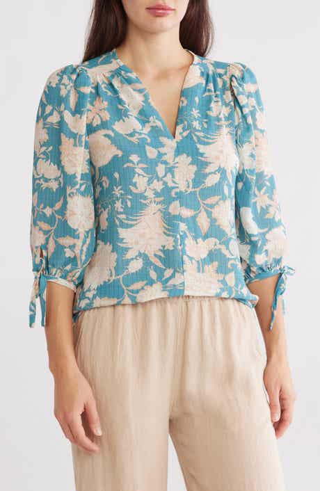 Renee C Floral Puff Sleeve Blouse