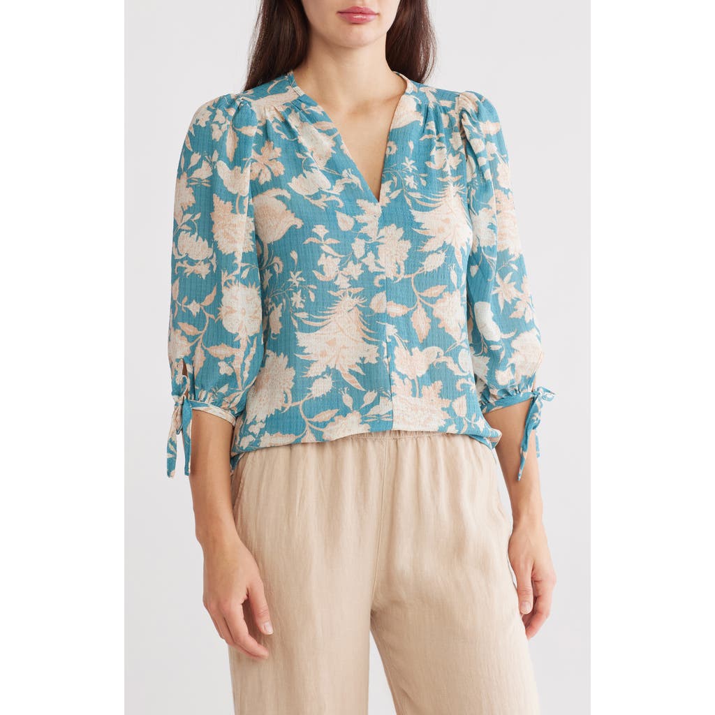 RENEE C RENEE C FLORAL PUFF SLEEVE BLOUSE