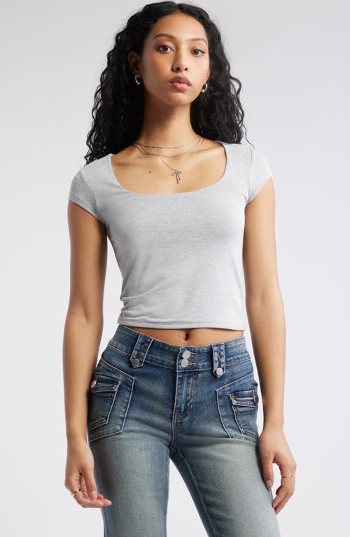 Bp. Square Neck Baby Tee In Grey Soft Heather