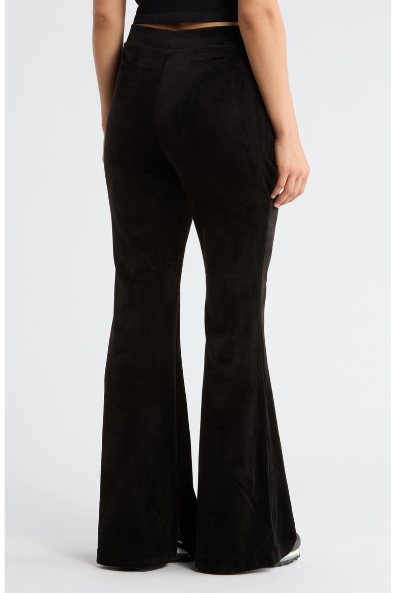 Velvet Flare Leg Pants, Alternate, color, LIQUORICE
